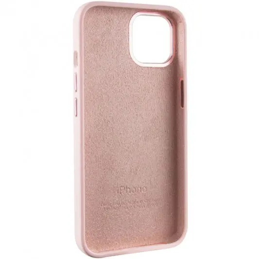 Чохол Silicone Case Metal Buttons (AA) для Apple iPhone 14 (6.1") Рожевий / Chalk Pink - зображення 5 