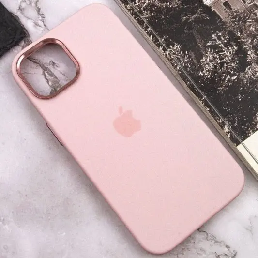 Чохол Silicone Case Metal Buttons (AA) для Apple iPhone 14 (6.1") Рожевий / Chalk Pink - зображення 6 