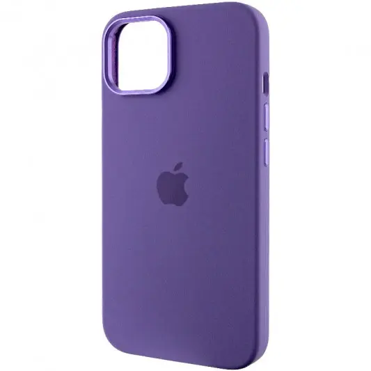 Чехол Silicone Case Metal Buttons (AA) для Apple iPhone 14 (6.1") Фиолетовый / Iris - изображение 2