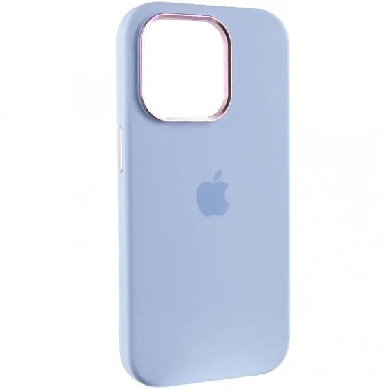 Чехол Silicone Case Metal Buttons (AA) для Apple iPhone 14 Pro (6.1") Голубой / Cloud Blue