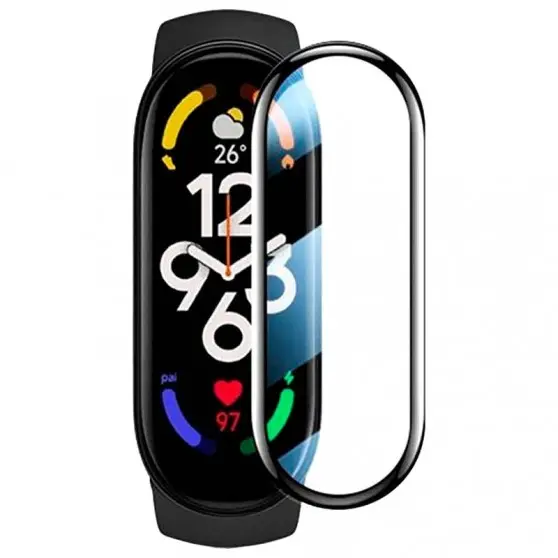 Полимерная пленка 3D (full glue) (тех.пак) для Xiaomi Mi Band 8 Черный