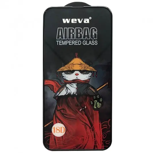 Защитное 2.5D стекло Weva AirBag (тех.пак) для Apple iPhone 14 Pro Max (6.7") Черный