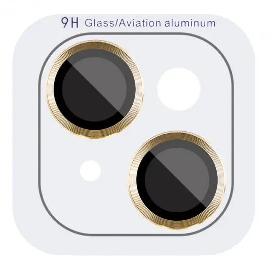 Защитное стекло Metal Classic на камеру (в упак.) для Apple iPhone 15 (6.1") / 15 Plus (6.7") Золотой / Gold