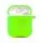 Силиконовый футляр с микрофиброй для наушников Airpods 1/2 Салатовый / Neon green
