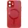 Чехол TPU+Glass Sapphire Midnight with MagSafe для Apple iPhone 12 (6.1") Красный / Red