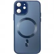 Чехол TPU+Glass Sapphire Midnight with MagSafe для Apple iPhone 12 (6.1"), Синий / Deep navy