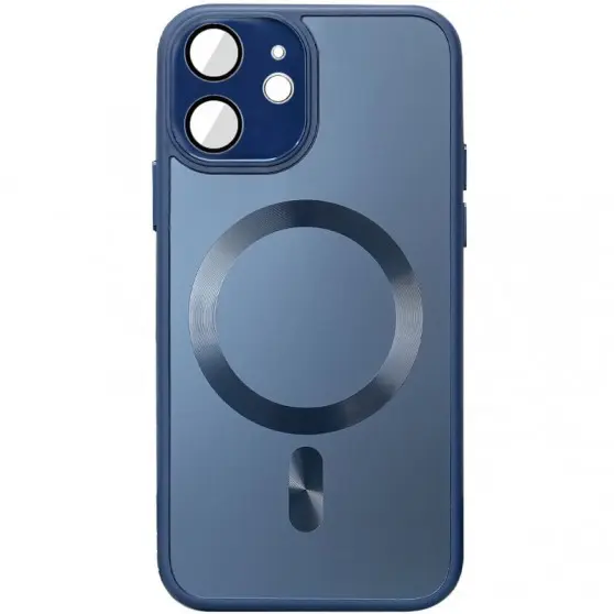 Чохол TPU+Glass Sapphire Midnight with MagSafe для Apple iPhone 12 (6.1"), Синій / Deep navy