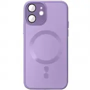 Чехол TPU+Glass Sapphire Midnight with MagSafe для Apple iPhone 12 (6.1") Сиреневый / Lilac