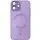 Чехол TPU+Glass Sapphire Midnight with MagSafe для Apple iPhone 12 (6.1") Сиреневый / Lilac