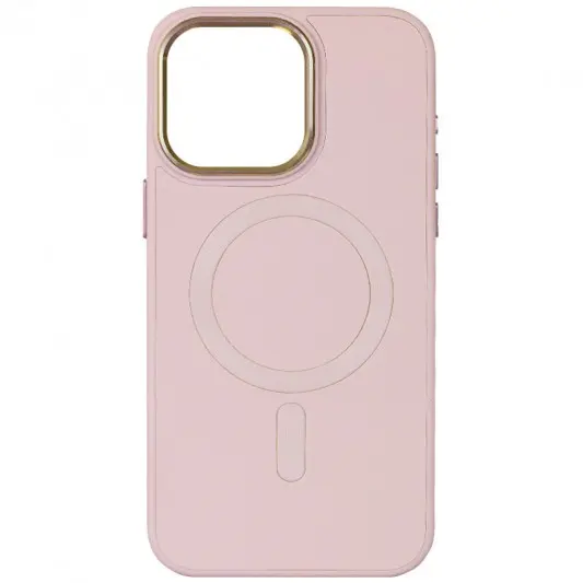 Кожаный чехол Bonbon Leather Metal Style with MagSafe для Apple iPhone 11 (6.1"), Розовый / Light pink