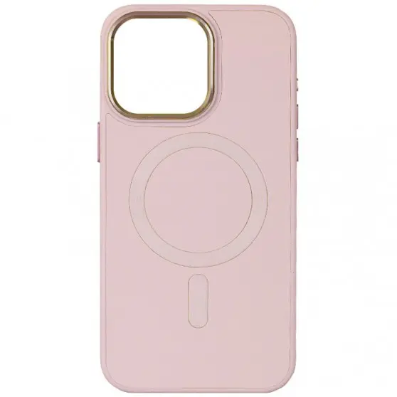 Кожаный чехол Bonbon Leather Metal Style with MagSafe для Apple iPhone 11 (6.1"), Розовый / Light pink