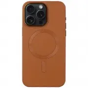 Кожаный чехол Bonbon Leather Metal Style with MagSafe для Apple iPhone 12 Pro / 12 (6.1"), Коричневый / Brown