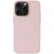 Кожаный чехол Bonbon Leather Metal Style with MagSafe для Apple iPhone 12 Pro / 12 (6.1"), Розовый / Light pink