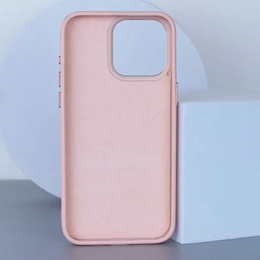Кожаный чехол Bonbon Leather Metal Style with MagSafe для Apple iPhone 12 Pro / 12 (6.1"), Розовый / Light pink - изображение 1