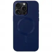 Кожаный чехол Bonbon Leather Metal Style with MagSafe для Apple iPhone 12 Pro / 12 (6.1"), Синий / Navy blue