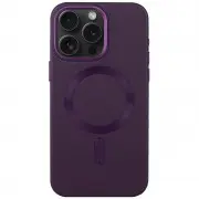 Кожаный чехол Bonbon Leather Metal Style with MagSafe для Apple iPhone 12 Pro / 12 (6.1"), Фиолетовый / Dark Purple
