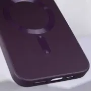 Кожаный чехол Bonbon Leather Metal Style with MagSafe для Apple iPhone 12 Pro / 12 (6.1"), Фиолетовый / Dark Purple