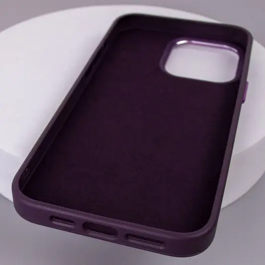 Кожаный чехол Bonbon Leather Metal Style with MagSafe для Apple iPhone 12 Pro / 12 (6.1"), Фиолетовый / Dark Purple - изображение 4