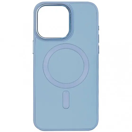 Шкіряний чохол Bonbon Leather Metal Style with MagSafe Apple iPhone 14 (6.1"), Блакитний / Mist blue