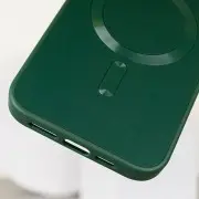 Кожаный чехол Bonbon Leather Metal Style with MagSafe для Apple iPhone 14 Pro (6.1"), Зеленый / Pine green