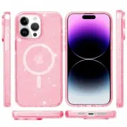 Чохол TPU Galaxy Sparkle (MagFit) для Apple iPhone 15 Pro Max (6.7"), Pink+Glitter