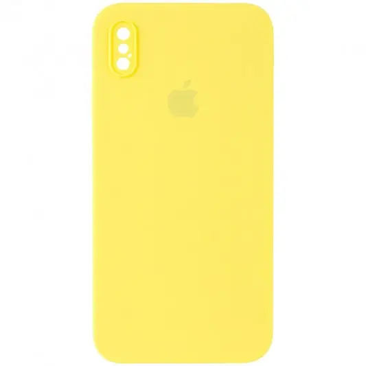 Чехол Silicone Case Square Full Camera Protective (AA) для Apple iPhone XS Max (6.5") Желтый / Yellow