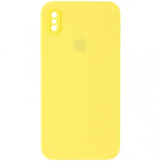 Чохол Silicone Case Square Full Camera Protective (AA) для Apple iPhone XS Max (6.5") Жовтий / Yellow