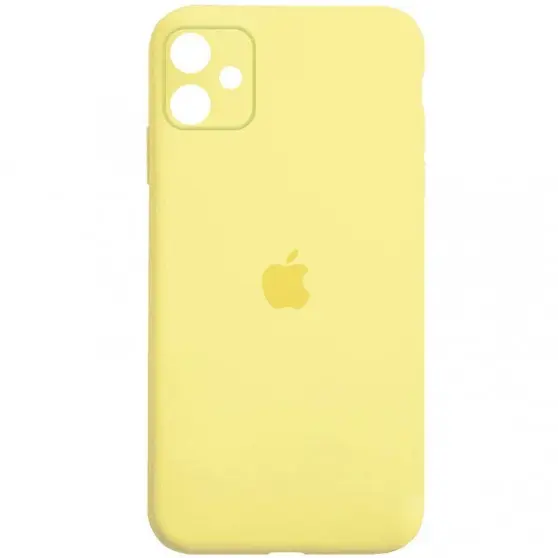 Чохол Silicone Case Square Full Camera Protective (AA) для Apple iPhone 11 (6.1") Жовтий / Yellow