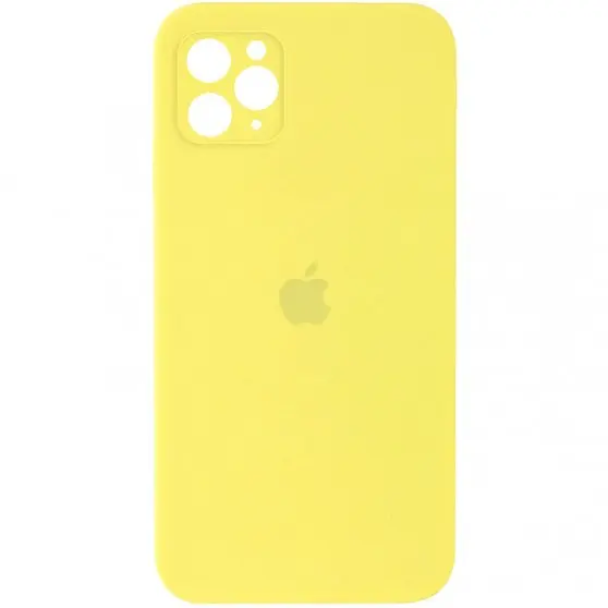 Чохол Silicone Case Square Full Camera Protective (AA) для Apple iPhone 11 Pro Max (6.5") Жовтий / Yellow