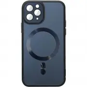 Чехол TPU+Glass Sapphire Midnight with MagSafe для Apple iPhone 12 Pro Max (6.7"), Черный / Black