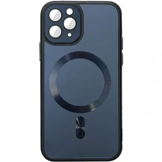 Чохол TPU+Glass Sapphire Midnight with MagSafe для Apple iPhone 12 Pro Max (6.7"), Чорний / Black