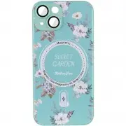 TPU+PC чохол Secret Garden with MagSafe для Apple iPhone 15 (6.1"), Mint