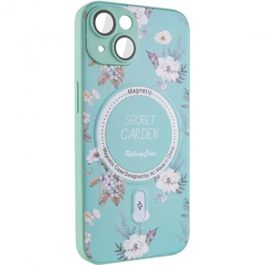 TPU+PC чохол Secret Garden with MagSafe для Apple iPhone 15 (6.1") Mint - зображення 1 