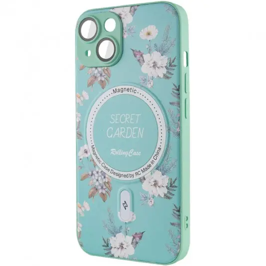 TPU+PC чохол Secret Garden with MagSafe для Apple iPhone 15 (6.1") Mint - зображення 2 