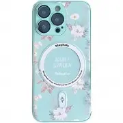 TPU+PC чехол Secret Garden with MagSafe для Apple iPhone 15 Pro (6.1"), Mint