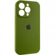 Чехол Silicone Case Full Camera Protective (AA) для Apple iPhone 15 Pro (6.1"), Зеленый / Dark Olive