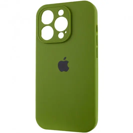 Чехол Silicone Case Full Camera Protective (AA) для Apple iPhone 15 Pro (6.1") Зеленый / Dark Olive - изображение 2