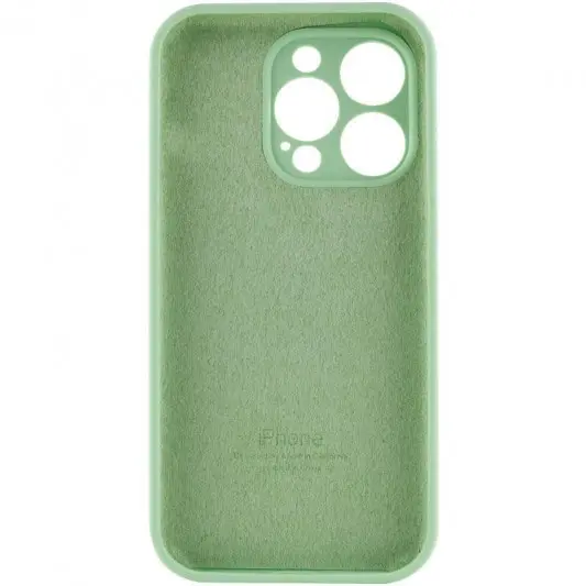 Чехол Silicone Case Full Camera Protective (AA) для Apple iPhone 15 Pro Max (6.7") Зеленый / Pistachio - изображение 3