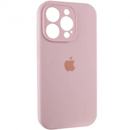 Чехол Silicone Case Full Camera Protective (AA) для Apple iPhone 15 Pro Max (6.7") Розовый / Chalk Pink - изображение 1