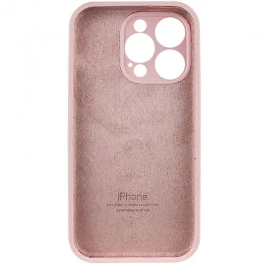 Чехол Silicone Case Full Camera Protective (AA) для Apple iPhone 15 Pro Max (6.7") Розовый / Chalk Pink - изображение 3