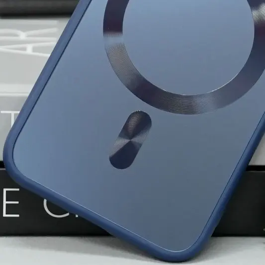 Чехол TPU+Glass Sapphire Midnight with MagSafe для Apple iPhone 15 (6.1") Синий / Deep navy - изображение 1