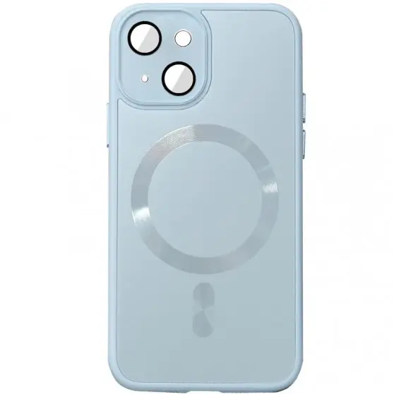 Чохол TPU+Glass Sapphire Midnight with MagSafe для Apple iPhone 15 Plus (6.7") Блакитний / Blue