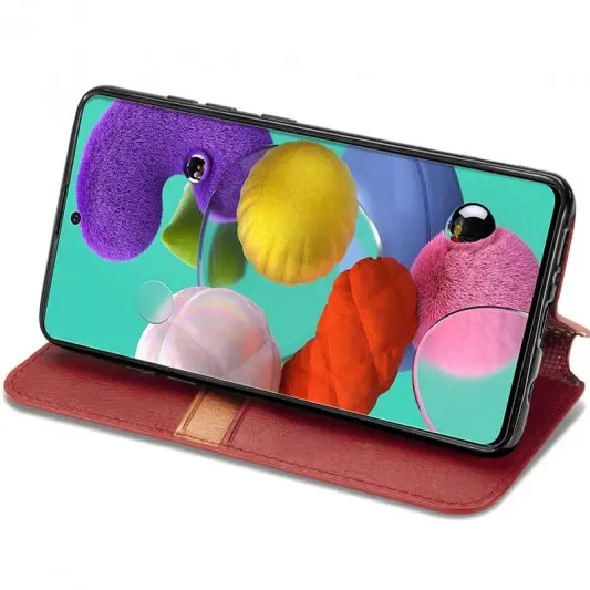 Кожаный чехол-книжка GETMAN Cubic (PU) для Xiaomi Redmi 9A Красный - изображение 3