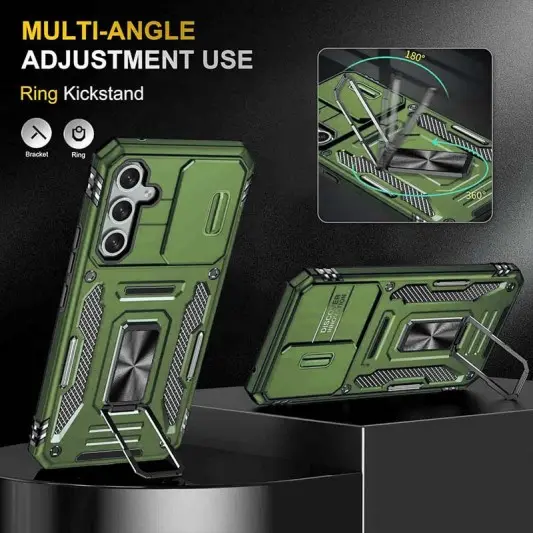 Ударопрочный чехол Camshield Army Ring для Samsung Galaxy A54 5G Оливковый / Army Green - изображение 2