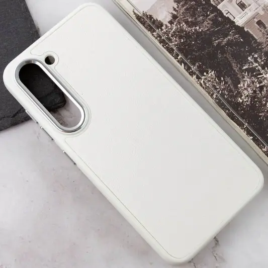 Шкіряний чохол Bonbon Leather Metal Style для Samsung Galaxy S22+ Білий / White - зображення 3 