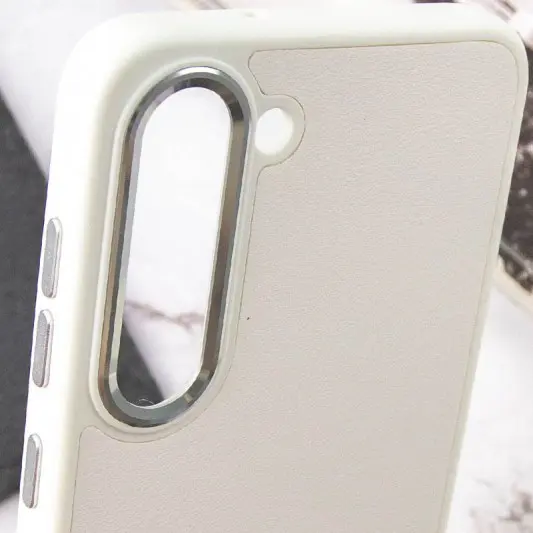 Шкіряний чохол Bonbon Leather Metal Style для Samsung Galaxy S22+ Білий / White - зображення 4 