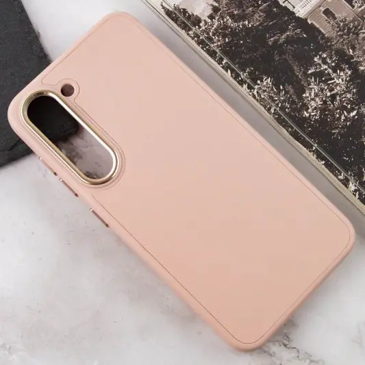 Шкіряний чохол Bonbon Leather Metal Style для Samsung Galaxy S22+ Рожевий / Light pink - зображення 3 
