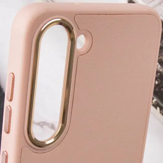 Шкіряний чохол Bonbon Leather Metal Style для Samsung Galaxy S22+ Рожевий / Light pink - зображення 4 