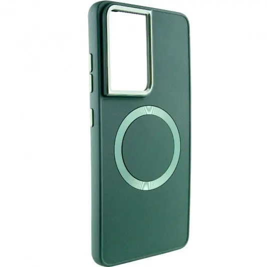 TPU чохол Bonbon Metal Style with MagSafe для Samsung Galaxy S22 Ultra Зелений / Army Green