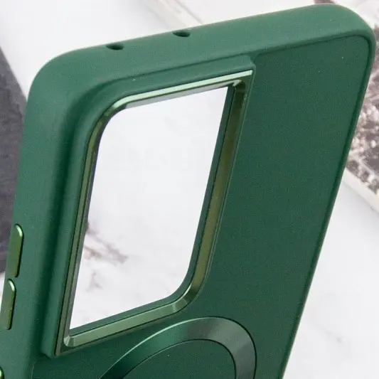 TPU чохол Bonbon Metal Style with MagSafe для Samsung Galaxy S22 Ultra Зелений / Army Green - зображення 4 